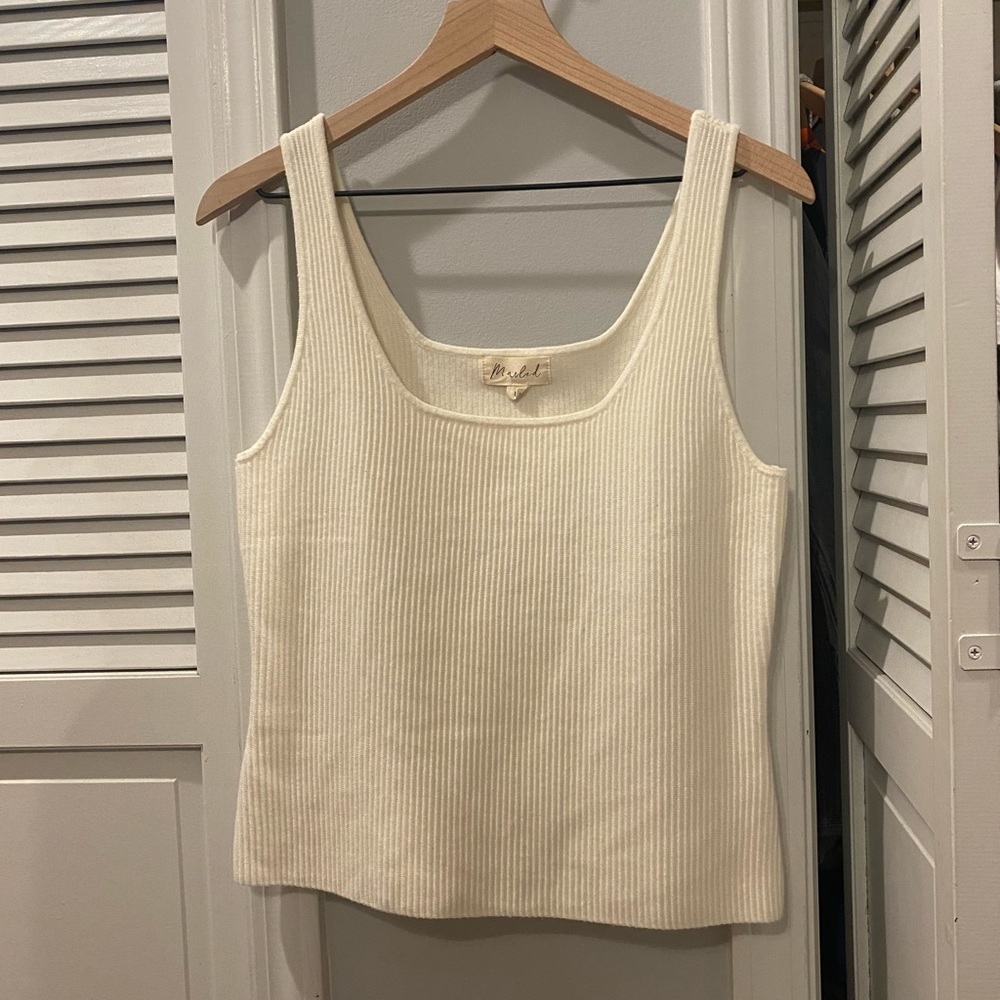 Marled ribbed tank top